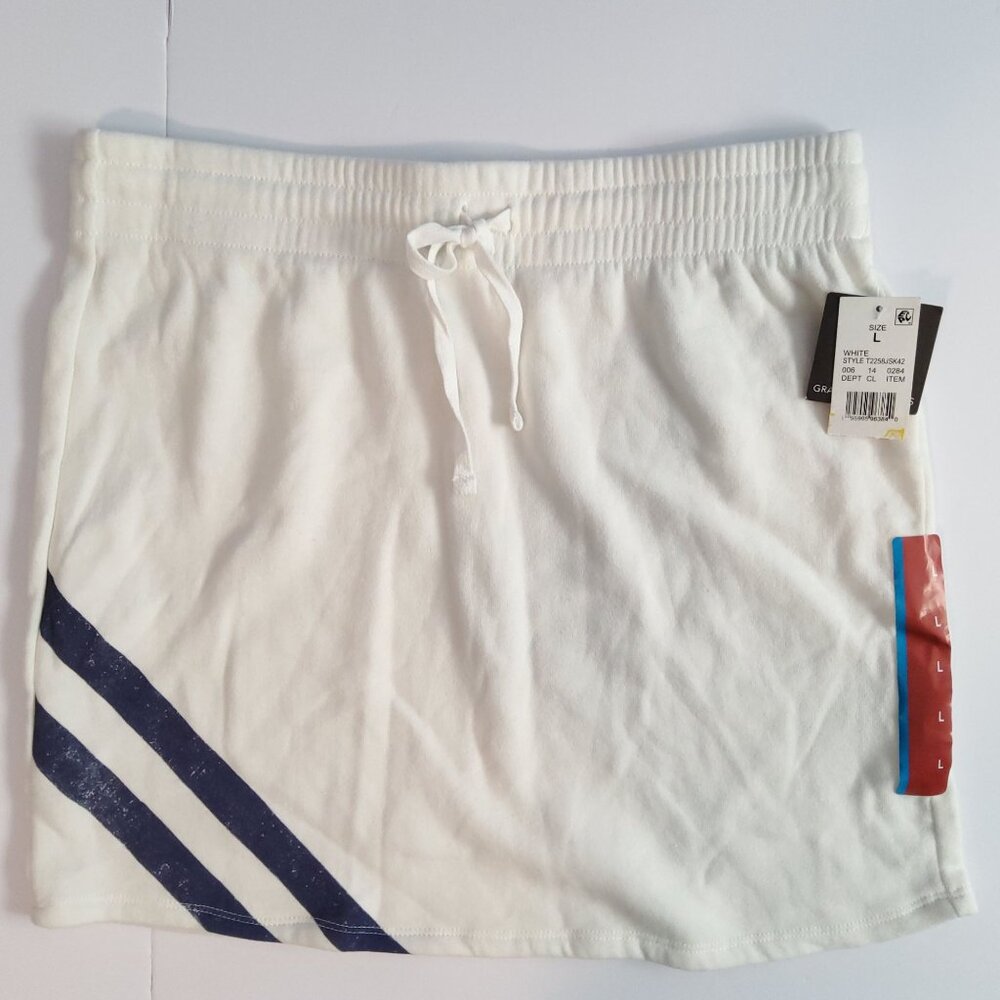 Grayson Threads White Drawstring Skirt Size L Cotton Polyester Blend